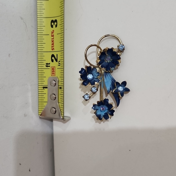 Vintage enzian flower brooch handmade in Austria - Picture 13 of 13